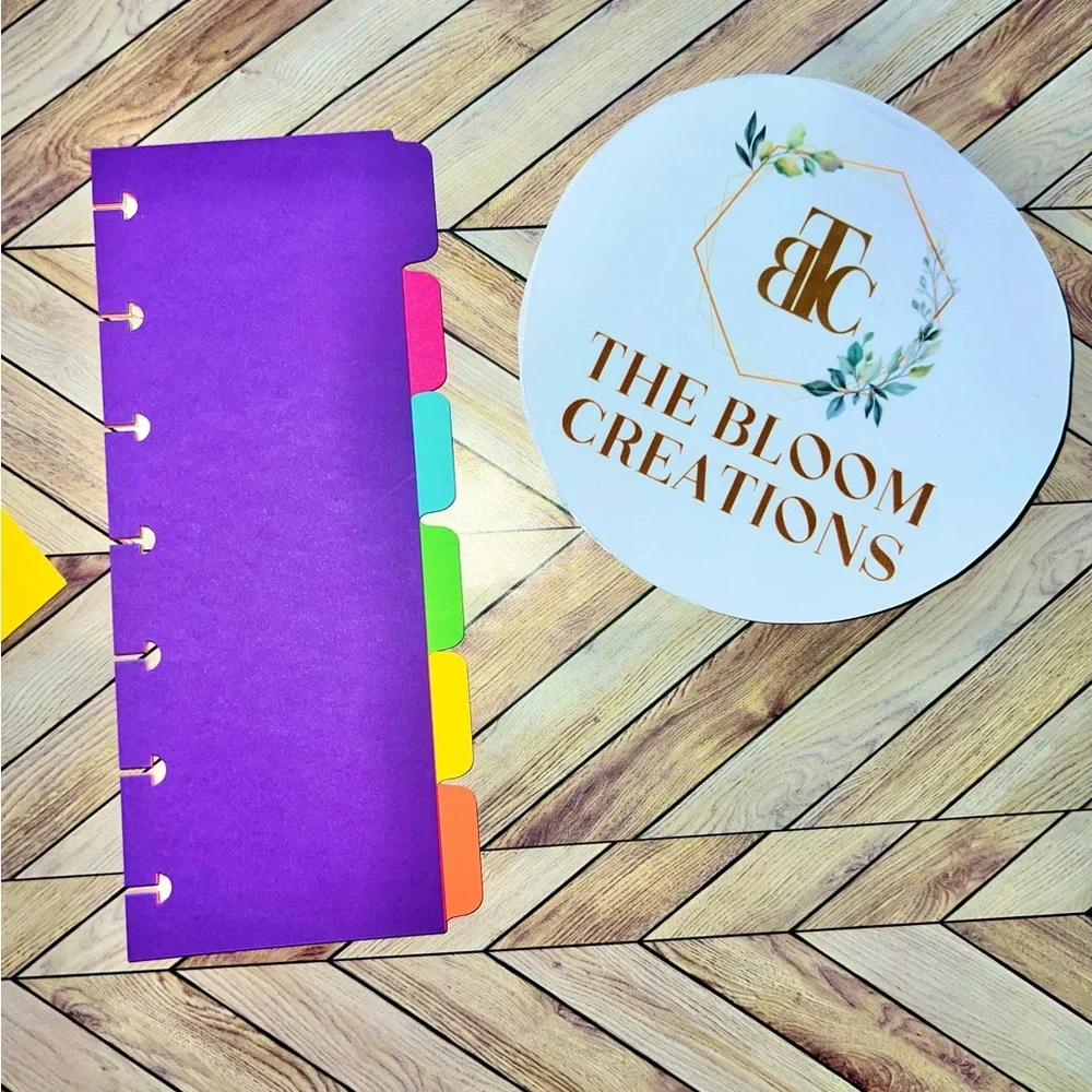 skinny mini planner size 12 TAB Dividers rainbow